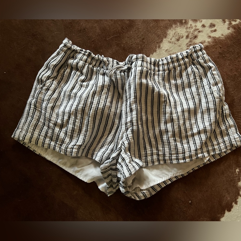 White and black shorts